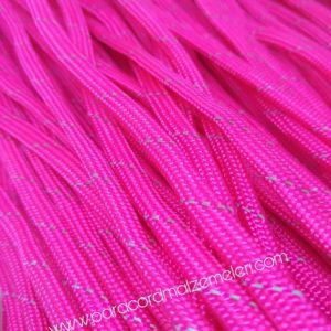 Paracord 550 Paracord Bileklik İpi Pembe Simli Renk