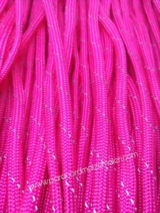 Paracord 550 Paracord Bileklik İpi Pembe Simli Renk