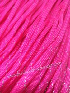 Paracord 550 Paracord Bileklik İpi Pembe Simli Renk