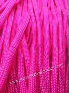 Paracord 550 Paracord Bileklik İpi Pembe Simli Renk