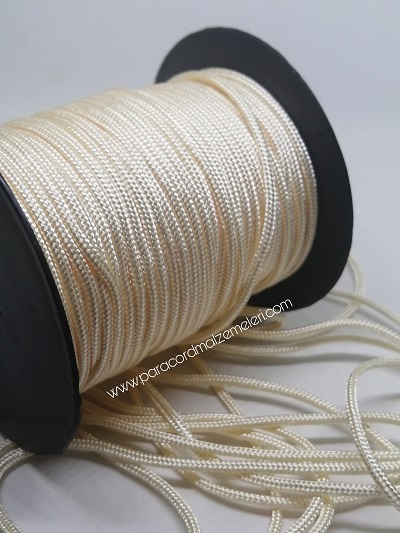 2 mm Paracord İp Krem Renk 45 Metre Makara Sargı