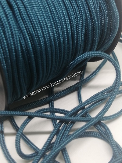 2 mm Paracord İp Petrol Mavi Renk 45 Metre Makara Sargı