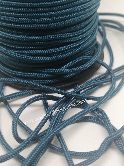 2 mm Paracord İp Petrol Mavi Renk 45 Metre Makara Sargı