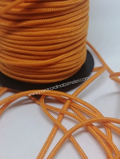 2 mm Paracord İp Turuncu Renk 45 Metre Makara Sargı