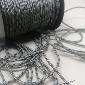2 mm Paracord İp Gri Siyah Renk 45 Metre Makara Sargı - Görsel 2