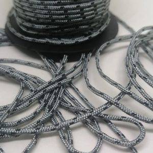 2 mm Paracord İp Gri Siyah Renk 45 Metre Makara Sargı - Görsel 1