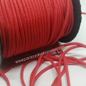 2 mm Paracord İp Kırmızı Renk 45 Metre Makara Sargı - Görsel 2