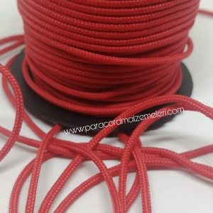 2 mm Paracord İp Kırmızı Renk 45 Metre Makara Sargı - Görsel 1
