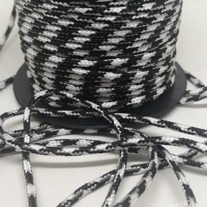2 mm Paracord İp Siyah Beyaz Renk 45 Metre Makara Sargı - Görsel 1