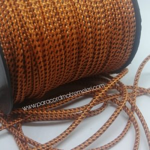 2 mm Paracord İp Turuncu Siyah Renk 45 Metre Makara Sargı - Görsel 2