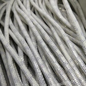 Bileklik ve Boyun Askı Kordon İpi Siyah Beyaz Simli Renk - Görsel 3