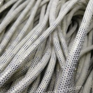 Bileklik ve Boyun Askı Kordon İpi Siyah Beyaz Simli Renk - Görsel 2