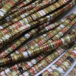 Bileklik ve Boyun Askı Kordon İpi Simli Haki Yeşil Kahve Renk - Görsel 2