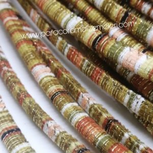 Bileklik ve Boyun Askı Kordon İpi Simli Haki Yeşil Kahve Renk - Görsel 3