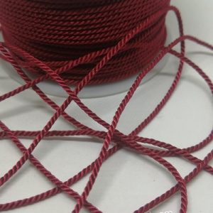 Bükümlü Aksesuar Bileklik İpi 2 mm Bordo Renk - Görsel 2