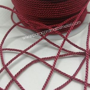 Bükümlü Aksesuar Bileklik İpi 2 mm Bordo Renk - Görsel 1
