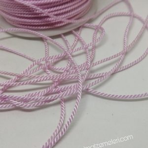 Bükümlü Aksesuar Bileklik İpi 2 mm Pembe Renk  - Görsel 3