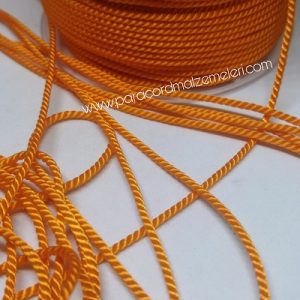 Bükümlü Aksesuar Bileklik İpi 2 mm Turuncu Renk 10 metre - Görsel 2