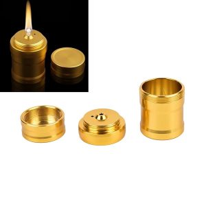 Kamp Malzemleri Mini Alkol Lamba Gold Renk - Görsel 2