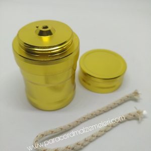 Kamp Malzemleri Mini Alkol Lamba Gold Renk - Görsel 1