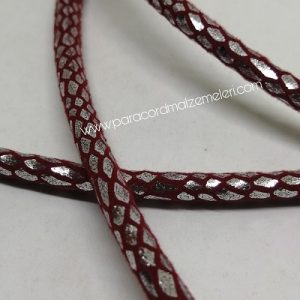 Bileklik ve Boyun Askı Kordon İpi Kırmızı Renk Yılan Sırtı Desen - Görsel 2
