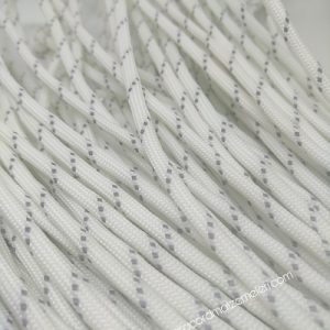 PARACORD 550 İP, PARAŞÜT BİLEKLİK İPİ BEYAZ RENK FOSFORLU VE REFREKTÖRLÜ İP - Görsel 1