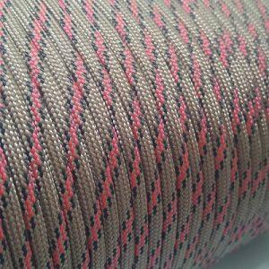 PARACORD 550 İP, PARACORD PARAŞÜT BİLEKLİK İPİ KAHVE RENK KIRMIZI-SİYAH ŞERİTLİ - Görsel 1