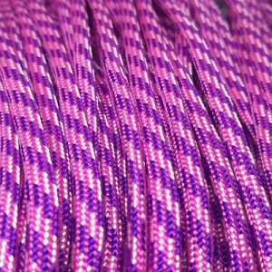 Paracord 550 İp, Paracord Paraşüt Bileklik İpi Mor Renk Pembe Burgu Desen - Görsel 1
