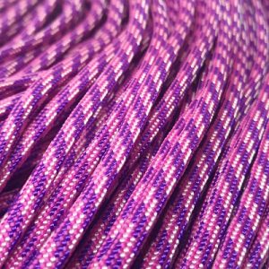 Paracord 550 İp, Paracord Paraşüt Bileklik İpi Mor Renk Pembe Burgu Desen - Görsel 3