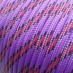 Paracord 550 İp, Paracord Paraşüt Bileklik İpi Mor Renk Kırmızı Siyah Şeritli - Görsel 3