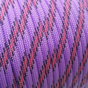 Paracord 550 İp, Paracord Paraşüt Bileklik İpi Mor Renk Kırmızı Siyah Şeritli - Görsel 1