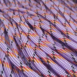 Paracord 550 İp, Paracord Paraşüt Bileklik İpi Mor Renk Turuncu Siyah Kırmızı Şeritli - Görsel 1