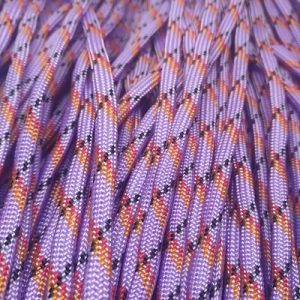Paracord 550 İp, Paracord Paraşüt Bileklik İpi Mor Renk Turuncu Siyah Kırmızı Şeritli - Görsel 2