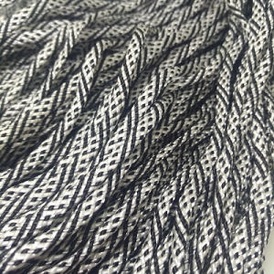 Paracord 550 İp, Paracord Paraşüt Bileklik İpi Siyah Beyaz Burgu Desen - Görsel 1