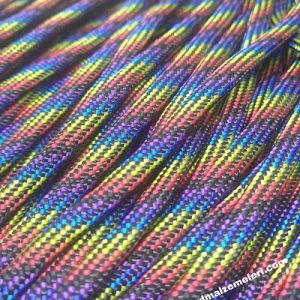 Paracord 550 İp, Paracord Paraşüt Bileklik İpi Rainbow Gökkuşağı Renk - Görsel 1
