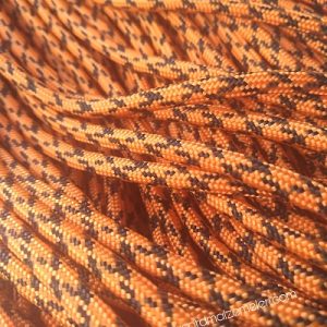 Paracord 550 İp, Paracord Paraşüt Bileklik İpi Koyu Turuncu Renk Siyah Burgu Şerit - Görsel 6