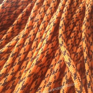 Paracord 550 İp, Paracord Paraşüt Bileklik İpi Koyu Turuncu Renk Siyah Burgu Şerit - Görsel 1