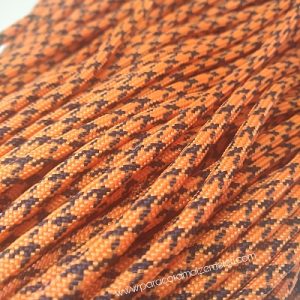 Paracord 550 İp, Paracord Paraşüt Bileklik İpi Koyu Turuncu Renk Siyah Burgu Şerit - Görsel 2