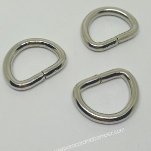 PARACORD AKSESUAR D MODEL KÜÇÜK BOY HALKA GÜMÜŞ RENK - Görsel 2