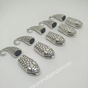 Paracord Aksesuar Klips Yılan Model A Gümüş Renk - Görsel 2