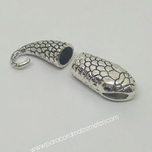 Paracord Aksesuar Klips Yılan Model A Gümüş Renk - Görsel 8