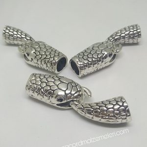 Paracord Aksesuar Klips Yılan Model A Gümüş Renk - Görsel 6