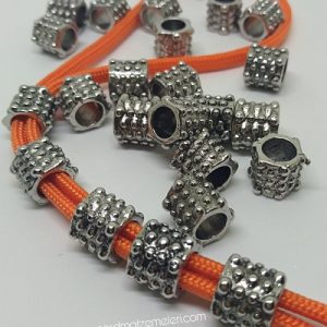 PARACORD AKSESUAR NOKTA DESEN SİLİNDİR MODEL BONCUK - Görsel 5