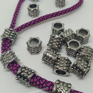 PARACORD AKSESUAR NOKTA DESEN SİLİNDİR MODEL BONCUK - Görsel 4