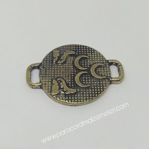 PARACORD BİLEKLİK AKSESUAR ÇİFT KURT 3 HİLAL BRONZ RENK - Görsel 4