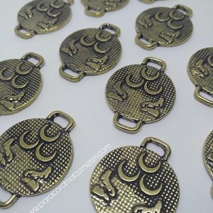 PARACORD BİLEKLİK AKSESUAR ÇİFT KURT 3 HİLAL BRONZ RENK - Görsel 3