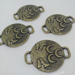 PARACORD BİLEKLİK AKSESUAR ÇİFT KURT 3 HİLAL BRONZ RENK - Görsel 8