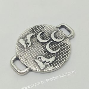 PARACORD BİLEKLİK AKSESUAR ÇİFT KURT 3 HİLAL GÜMÜŞ RENK - Görsel 5