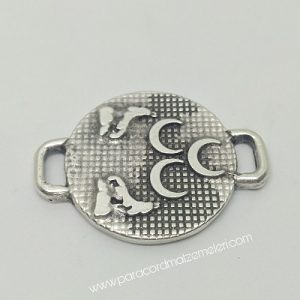 PARACORD BİLEKLİK AKSESUAR ÇİFT KURT 3 HİLAL GÜMÜŞ RENK - Görsel 3