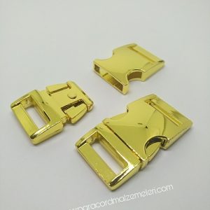 PARACORD BİLEKLİK AKSESUAR BÜYÜK BOY TOKA KLİPS GOLD RENK - Görsel 3